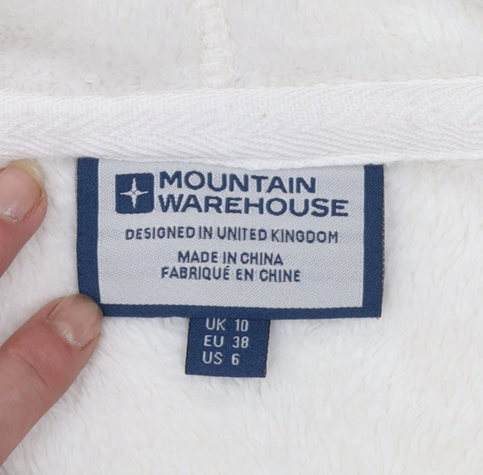 Mountain Warehouse Womens Ivory Fleece Hooded Jacket Size 10