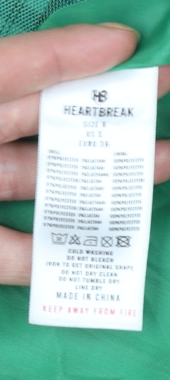 Heartbreak Women's Green Check Blazer Jacket Size 8 Tailored Fit