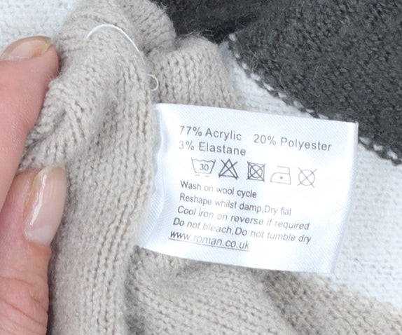 Additional view of Roman Women Beige Crew Neck Long Sleeve jumper, size 14