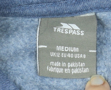 Trespass Men's Blue Pullover Hoodie Medium Fleece Cotton Blend