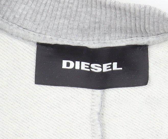 Diesel Men's Black & Grey Half Zip Sweatshirt XL Cotton Reversible