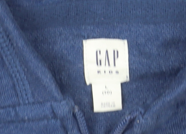 Gap Girls Blue Sequin Logo Full Zip Hoodie 10-11 Years