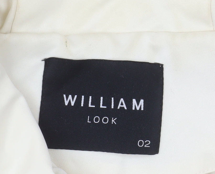 William Look Men's Ivory Hooded Water Resistant Jacket Size M