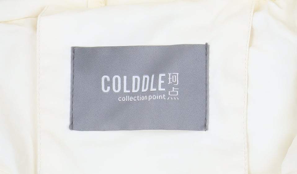 COLDDLE Women’s Ivory Cropped Puffer Jacket Size S Down Filled