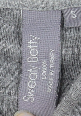 Sweaty Betty Womens Grey Full Zip Hoodie Size S Cropped Lined