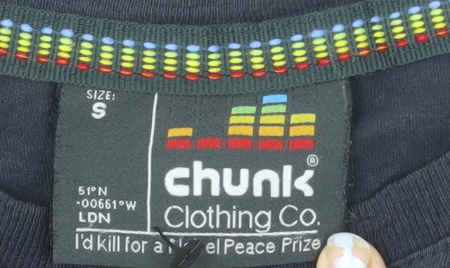 Chunk London Criminal No 25 Men's Black Cotton Graphic T-Shirt Size S