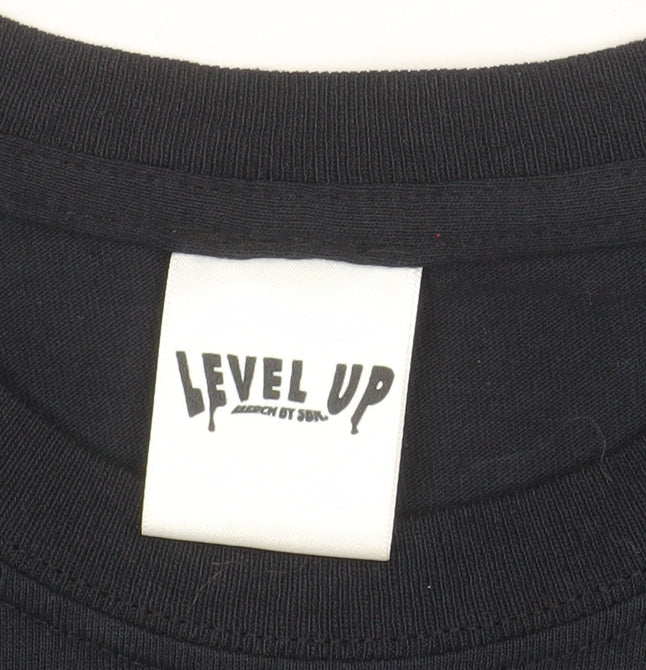 Level Up Black Graphic T-Shirt Men’s Medium 100% Cotton Retro Gaming Style