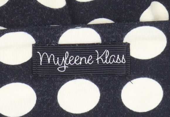 Myleene Klass Women Black Polka Dot Sleeveless Bodycon Dress Size 18