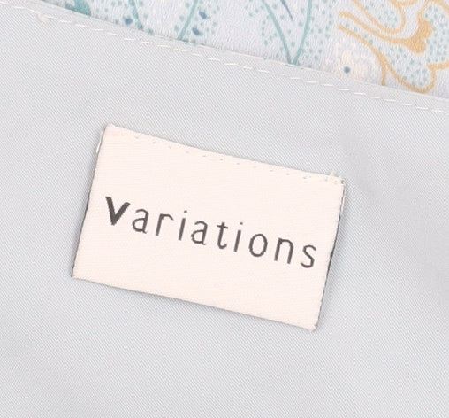 Variations Women Blue Paisley Shift Dress Size 18 Short Sleeve