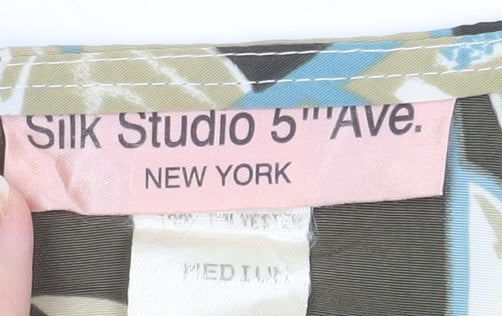 Silk Studio 5th Ave. Women's Multicoloured Geometric Silk Blouse Size M