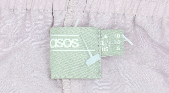 ASOS Women Pink Camisole Pleated Chiffon Tank Top Size 10