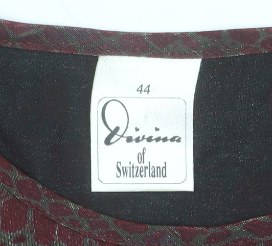 Divina of Switzerland Women's Brown Animal Print Sleeveless Tank Top Size 16