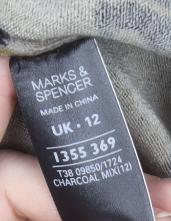 Marks & Spencer Women’s Grey Geometric Sheath Knit Dress Size 12