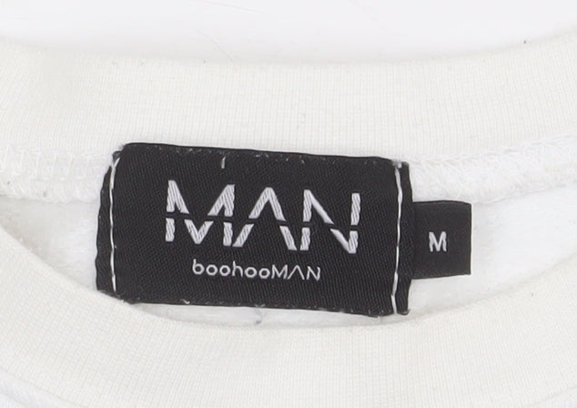 boohooMAN Unisex White Chicago Graphic Pullover Sweatshirt Size M