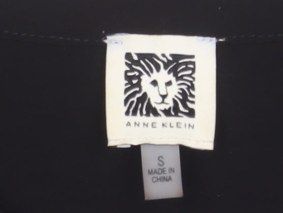Anne Klein Women's Black Sleeveless V-Neck Button Blouse Size S