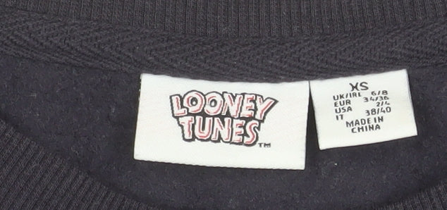 Additional view of Looney Tunes women’s black xs pullover sweatshirt taz graphic