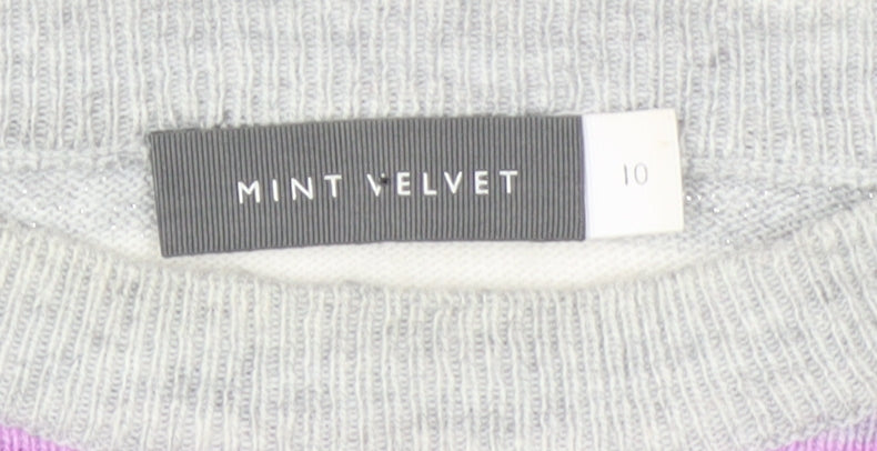 Mint Velvet Women's Multicoloured Striped Crew Neck Jumper Size 10