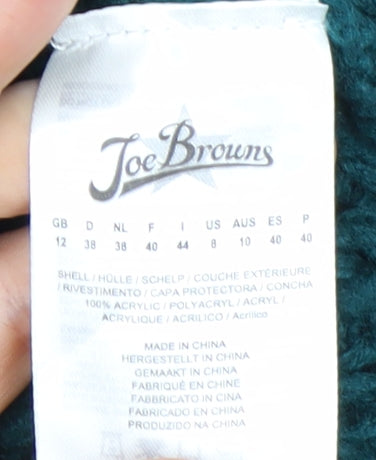 Joe Browns Women Green Cable-Knit Off Shoulder Jumper Size 12