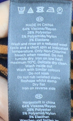 Hobbs Women's Multicoloured A-Line Knit Dress UK 10 Boat Neck