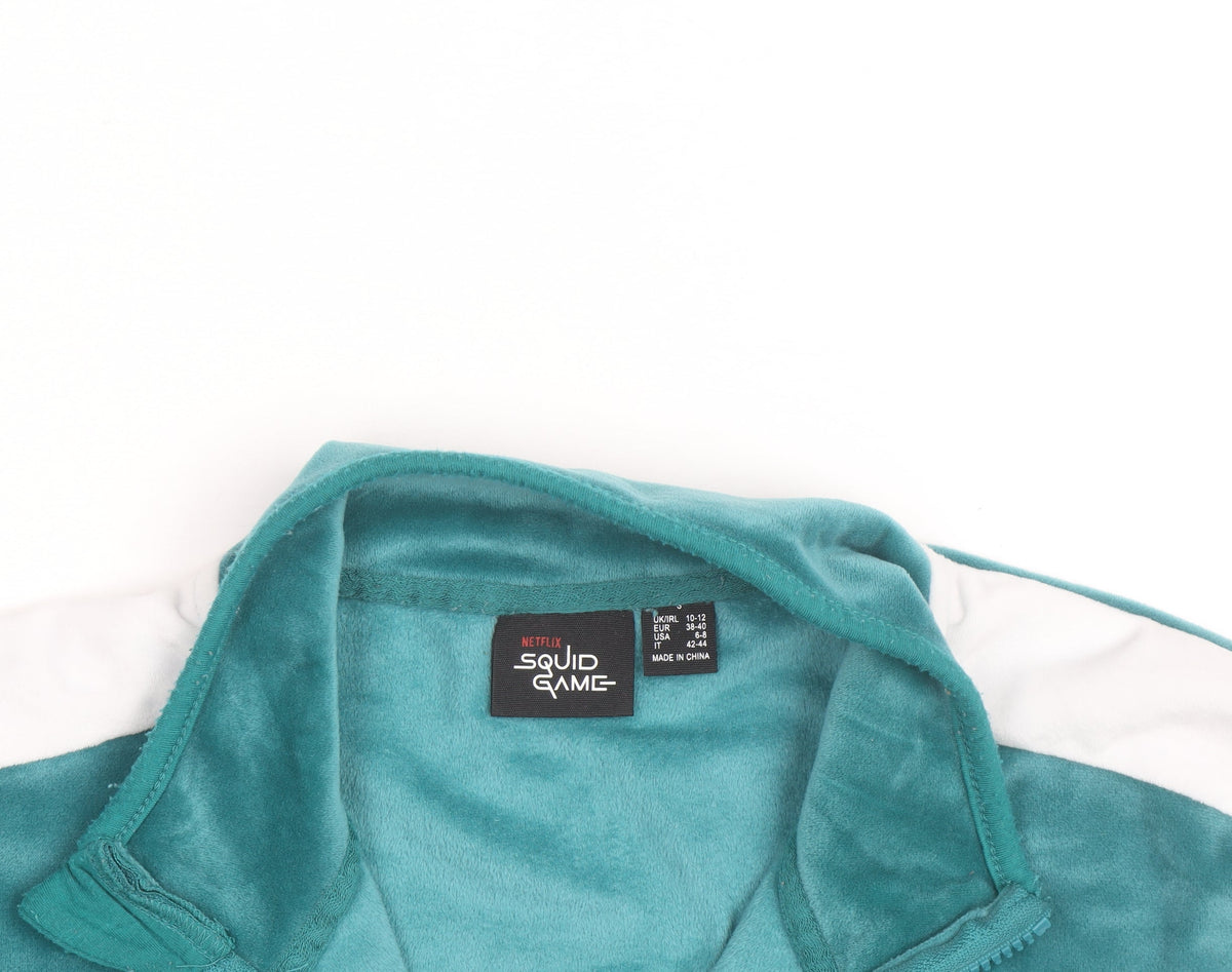 Squid Game Women Green 1/2 Zip Pullover Sweatshirt UK 10-12
