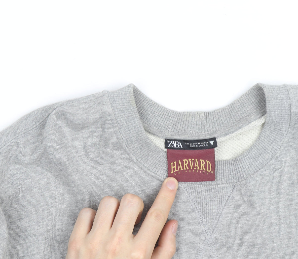 Zara Men’s Grey Harvard University Crew Neck Sweatshirt L