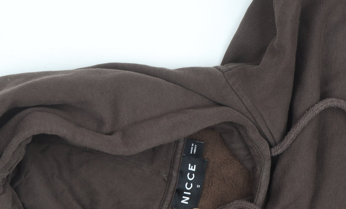NICCE Men’s Brown Pullover Hoodie Size S Fleece Regular Fit