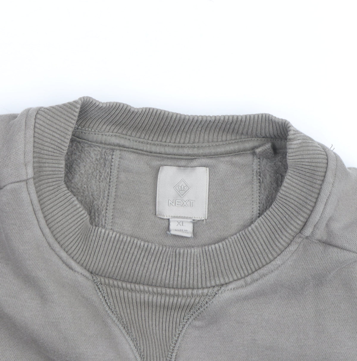 Next Men's Grey XL Crew Neck Pullover Sweatshirt with Zip Pockets