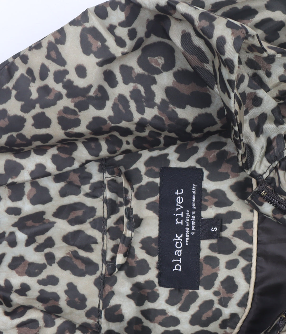 Black Rivet Women’s Brown Leopard Print Belted Rain Coat Size S