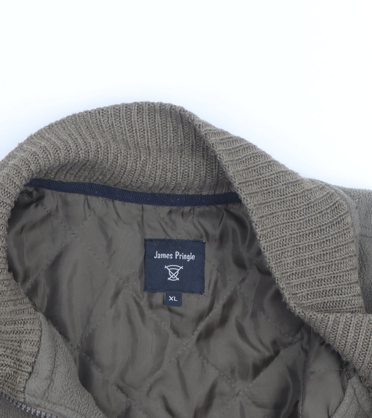 James Pringle Men's Brown XL Fleece Knit Zip Jacket