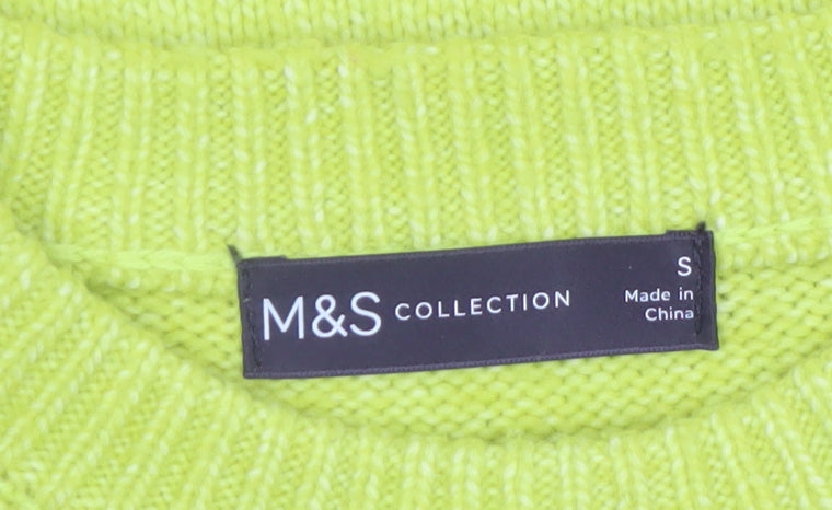 Marks & Spencer Womens Yellow Cable Knit Jumper Size S
