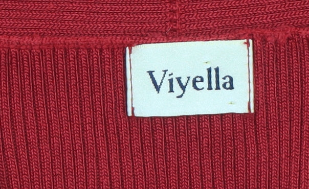 Viyella Women's Red Sleeveless Knit V-Neck Tank Top XL
