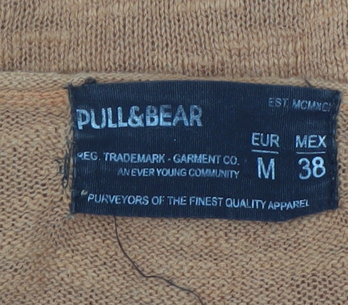 Pull&Bear Men's Brown Cotton Crew Neck Jumper Size M