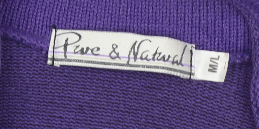 Pure & Natural Womens Purple Acrylic Cardigan M/L Long Sleeve Knit