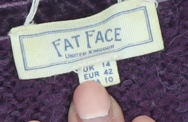 FatFace Women Purple Long Sleeve Knit Jumper Size 14