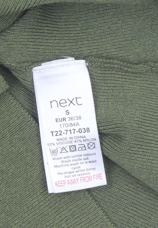 Next Women's Green One Shoulder Tank Top S Slim Fit