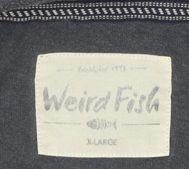 Weird Fish Men's Blue Cotton Blend Polo Shirt XL Regular Fit