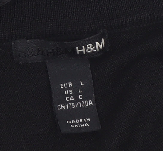 H&M Women’s Black Wool Blend Short Knit Dress Size 14