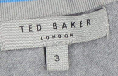 Ted Baker Men's Grey Cotton Blend Shawl Collar Cardigan Size M