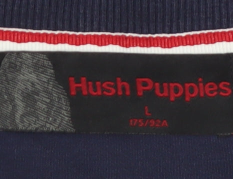 Hush Puppies Men's Blue L Crew Neck Graphic Sweatshirt