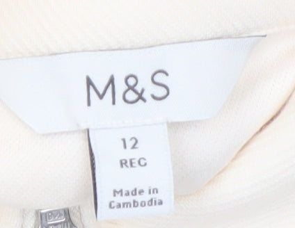 Marks & Spencer Women’s Ivory Full Zip Fleece Jacket Size 12