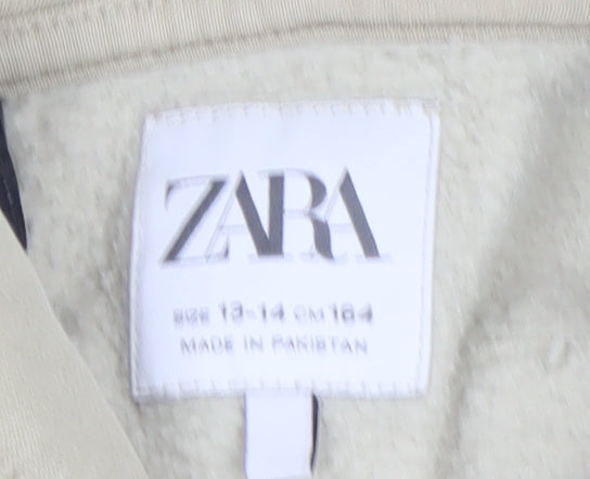 Zara Boys Beige Nirvana Pullover Hoodie 13-14 Years Cotton Blend Graphic