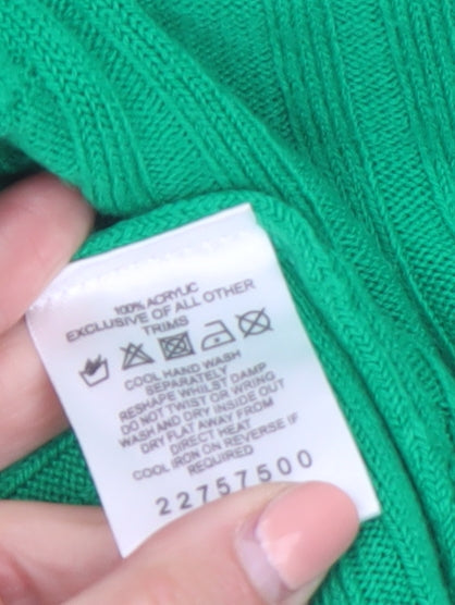 Anna Rose Women's Green Mock Neck Long Sleeve Acrylic Jumper XL