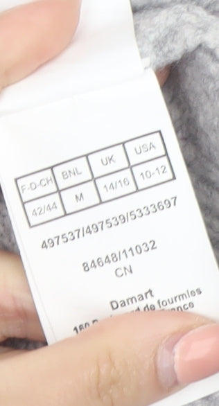 Damart Womens Grey Argyle Knit Pullover Jumper Size 14/16