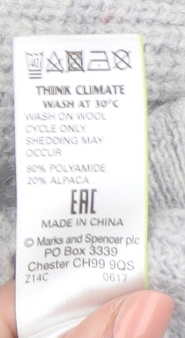 Marks & Spencer Womens Grey Alpaca Knit Pullover Jumper XL