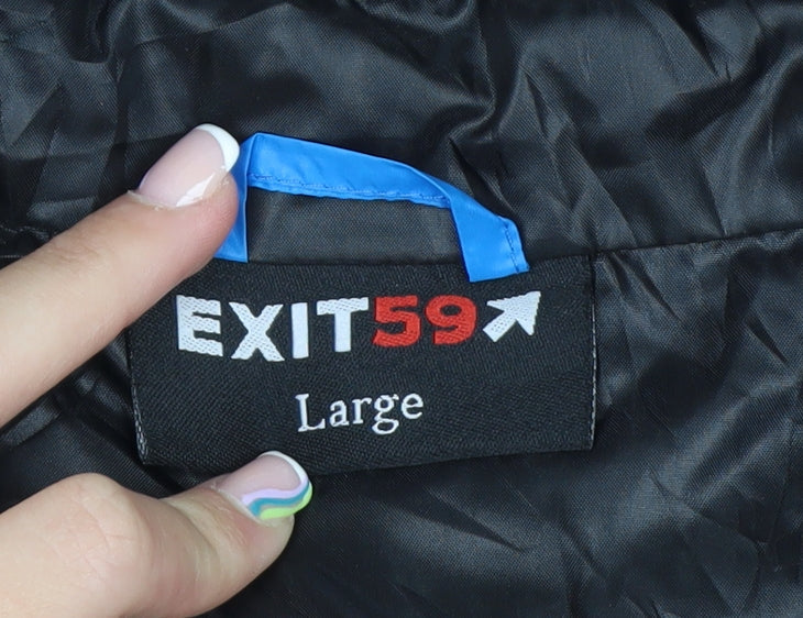 EXIT59 Men's Black Puffer Jacket L Lightweight Full Zip Winter Coat