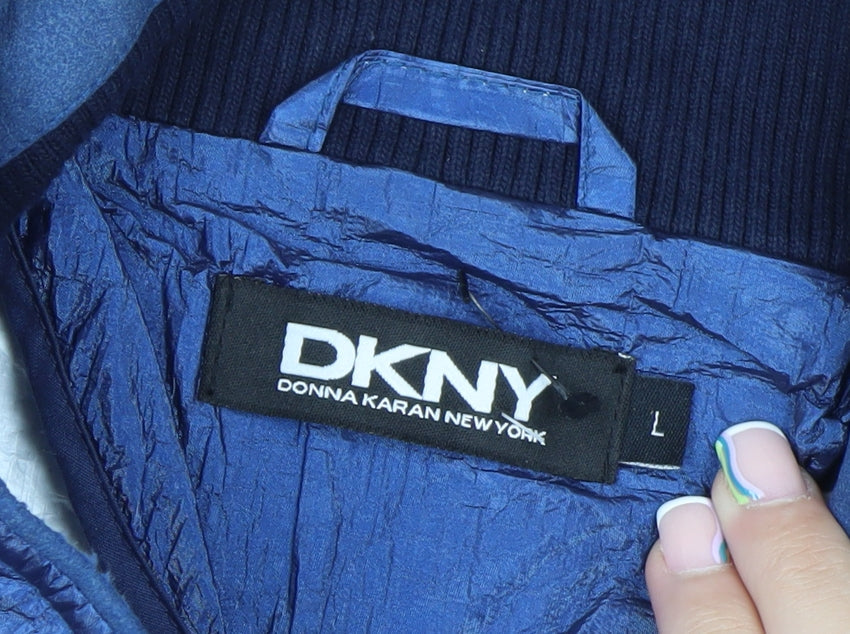 DKNY Men's Blue Lightweight Full Zip Jacket Size L Regular Fit