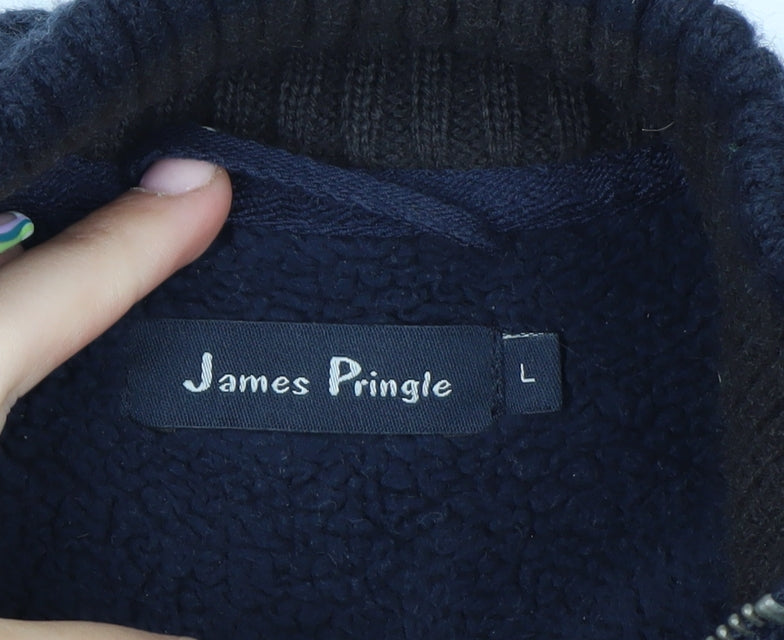 James Pringle Men's Blue Fleece Lined Zip Waistcoat Bodywarmer L