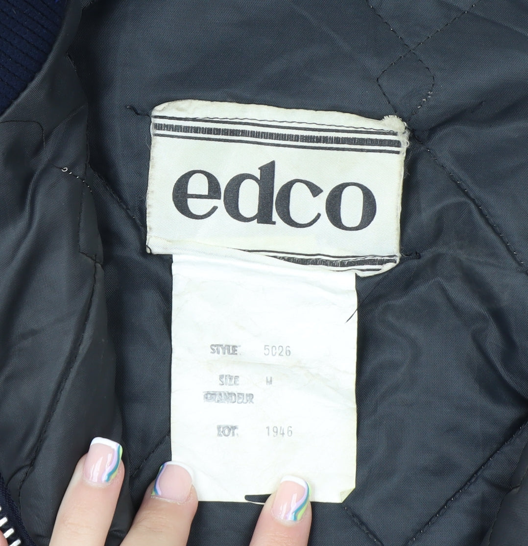 Edco Men's Blue M Puffer Jacket Belted Waterproof Winter Outerwear