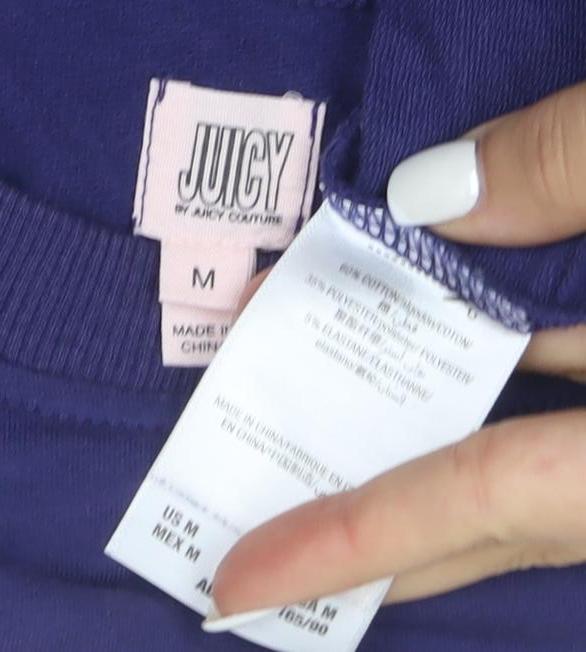 Juicy Couture Women's Blue Pullover Sweatshirt M Logo Casual