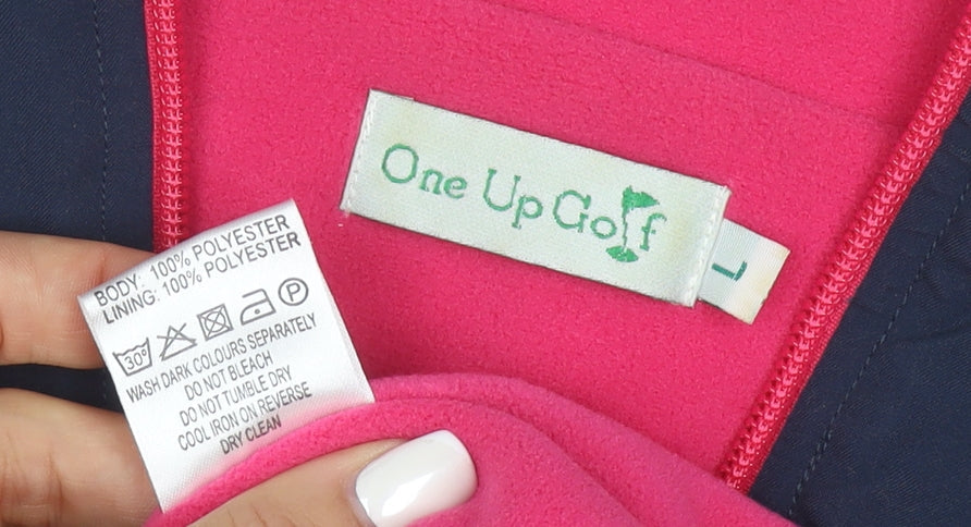 One Up Golf Women's Blue L 1/2 Zip Lined Anorak Jacket